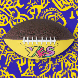 Funny Cool "YES" Bold yellow Color Trendy Sports  American Football