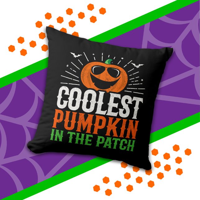 Funny Coolest Pumpkin In The Patch Halloween Party Cushion (Creator Uploaded)