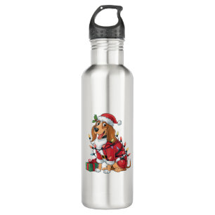 Funny Coonhound Xmas Lighting Santa Coonhound Dog  710 Ml Water Bottle