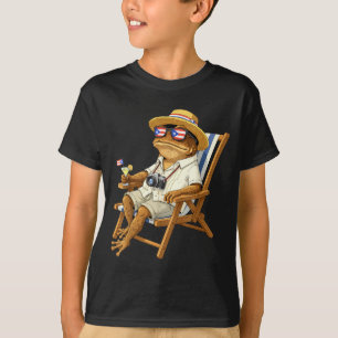 Funny coqui frog meme puerto rico flag glasses T-Shirt