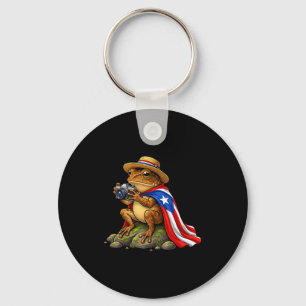 Funny Coqui Frog Puerto Rico Artwork Key Ring