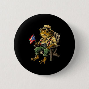 Funny coqui frog puerto rico flag taino boricua 6 cm round badge
