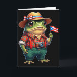 Funny Coqui Frog Puerto Rico Flag Taino Boricua Hi Card<br><div class="desc">Funny Coqui Frog Puerto Rico Flag Taino Boricua Hispanic</div>