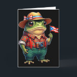 Funny Coqui Frog Puerto Rico Flag Taino Boricua Hi Card<br><div class="desc">Funny Coqui Frog Puerto Rico Flag Taino Boricua Hispanic</div>