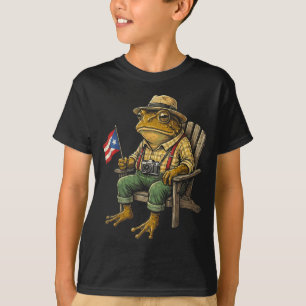 Funny coqui frog puerto rico flag taino boricua T-Shirt