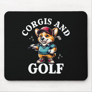 Funny Corgi And Golf Lover Design For Men Women -  Mouse Mat