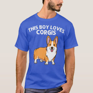 Funny Corgi Art For Boys Kids Welsh Corgi Dog Anim T-Shirt