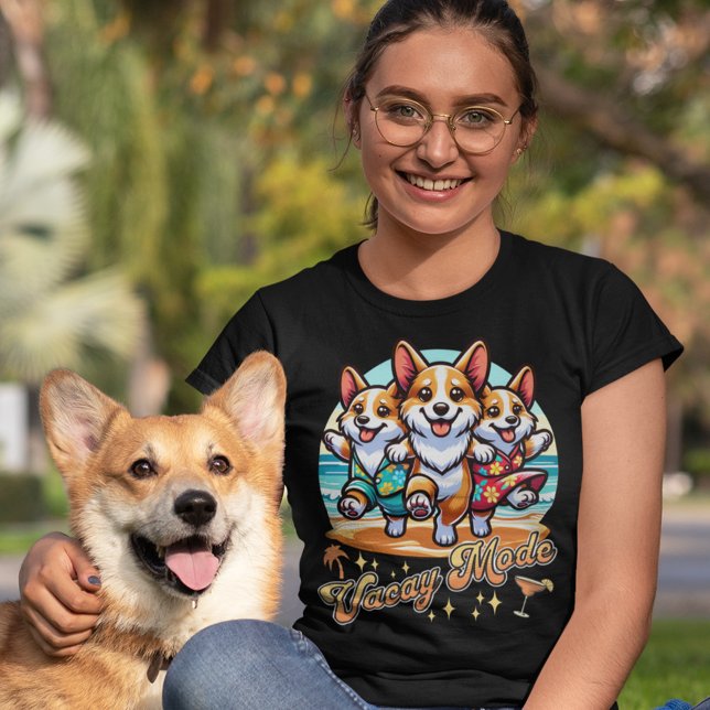 Funny Corgi Beach Vacay Mode Summer Vacation T-Shirt (Creator Uploaded)