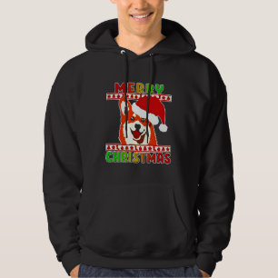 Funny Corgi Christmas Dog Santa  434 Hoodie