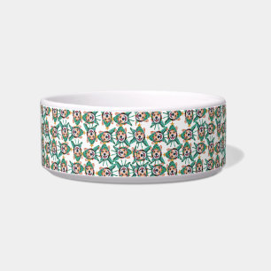 Funny Corgi Christmas Name Pattern Bowl