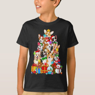 Funny Corgi Christmas Tree Lights Puppy Corgi Dog T-Shirt