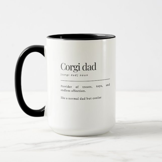 Funny Corgi Definition Corgi Dad Birthday Gift Mug (Left)