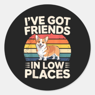 Funny Corgi Design For Men Women Kids Dog Welsh Co Classic Round Sticker