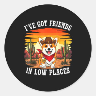 Funny Corgi Design For Men Women Kids Dog Welsh Co Classic Round Sticker
