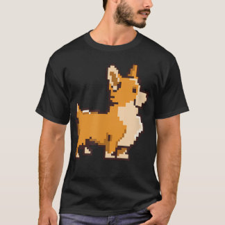 Funny Corgi Dog Animal Pixel Art Retro Video T-Shirt