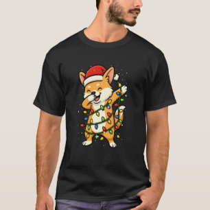 Funny Corgi Dog Dabbing Christmas Xmas Holidays Mo T-Shirt