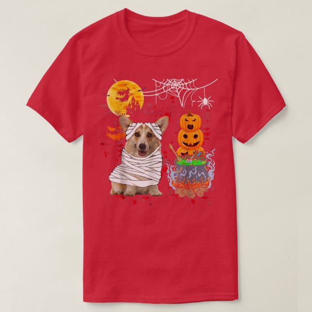 Funny Corgi Dog Halloween Costume Dog Lover  T-Shirt (Design Front)