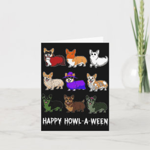 Funny Corgi Dog Halloween Happy Howl-o-ween Card