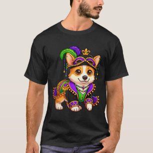 Funny Corgi Dog Lover Festival Carnival Mardi Gras T-Shirt