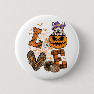 Funny Corgi Dog Lover Gift Love Corgi Halloween 6 Cm Round Badge