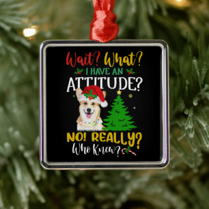 Funny Corgi Dog Metal Tree Decoration