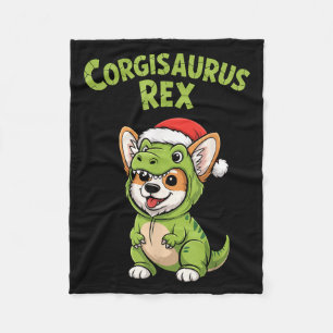 Funny Corgi Dog T-rex Costume Christmas Kids Boys Fleece Blanket