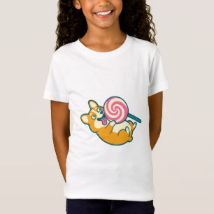 Funny Corgi Dog with Giant Lollipop T-Shirt
