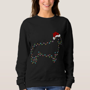 Funny Corgi Dog Xmas Lighting Santa Hat Corgi Chri Sweatshirt