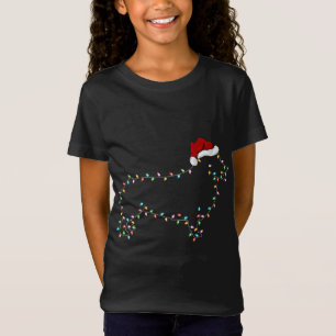 Funny Corgi Dog Xmas Lighting Santa Hat Corgi Chri T-Shirt