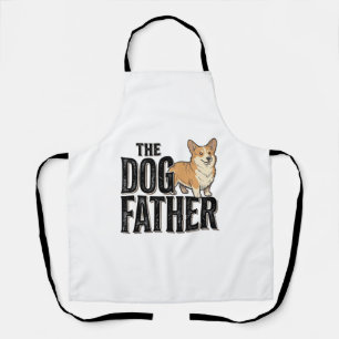 Funny Corgi Dogfather Vintage Engraving T-Shirt De Apron