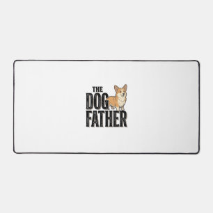 Funny Corgi Dogfather Vintage Engraving T-Shirt De Desk Mat