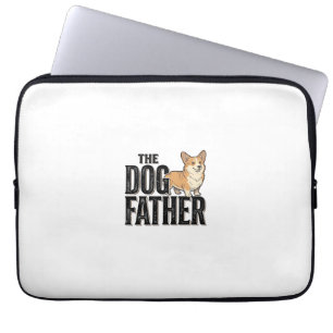 Funny Corgi Dogfather Vintage Engraving T-Shirt De Laptop Sleeve