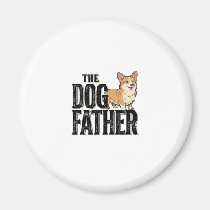Funny Corgi Dogfather Vintage Engraving T-Shirt De Magnet