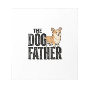 Funny Corgi Dogfather Vintage Engraving T-Shirt De Notepad