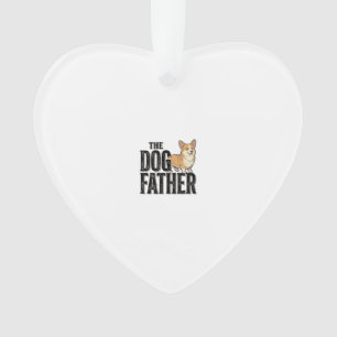Funny Corgi Dogfather Vintage Engraving T-Shirt De Ornament