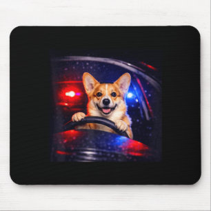 Funny corgi driving meme dog driving a car mouse mat