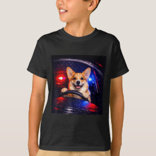 Funny corgi driving meme dog driving a car  T-Shirt