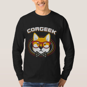 Funny Corgi Geek Corgeek Book Design Design 31 T-Shirt