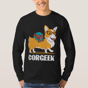Funny Corgi Geek Corgeek Book Design Print 49 T-Shirt