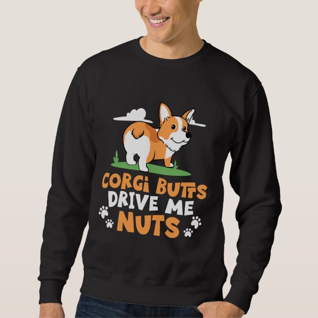 Funny Corgi Graphic Corgi Butts Drive Me Nuts Tee (Front)