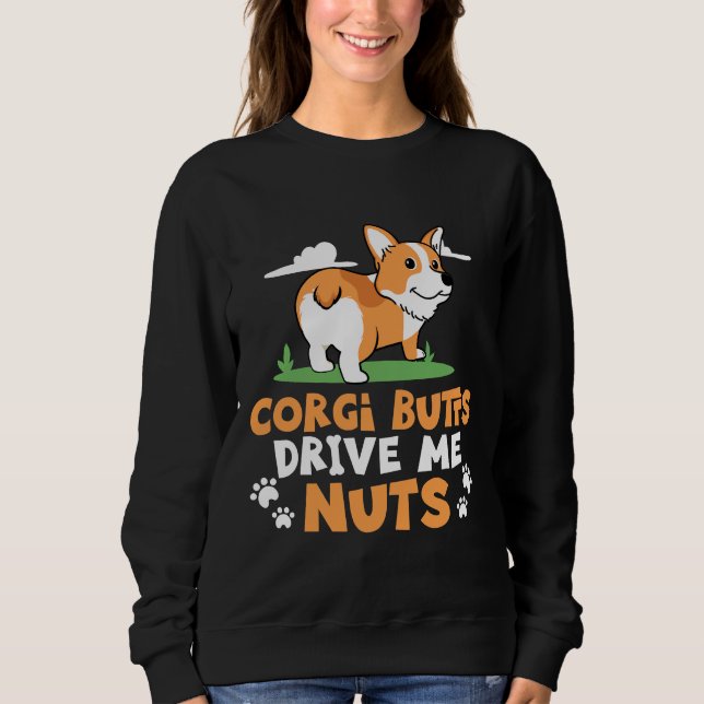 Funny Corgi Graphic Corgi Butts Drive Me Nuts Tee (Front)
