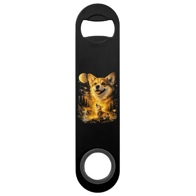 Funny Corgi Howling at The Moon (Front)