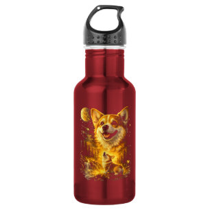 Funny Corgi Howling at The Moon 532 Ml Water Bottle