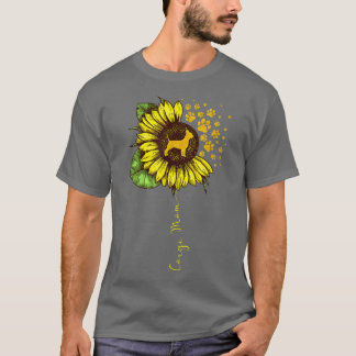 Funny Corgi Mum Sunflower Mother's Day Corgi Dog L T-Shirt