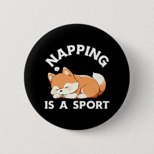 Funny Corgi Napping Is a Sport Dog Lover 6 Cm Round Badge