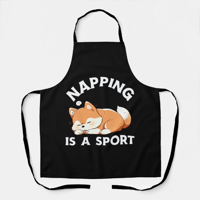 Funny Corgi Napping Is a Sport Dog Lover Apron (Front)