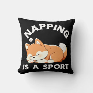 Funny Corgi Napping Is a Sport Dog Lover Cushion
