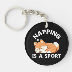 Funny Corgi Napping Is a Sport Dog Lover Key Ring