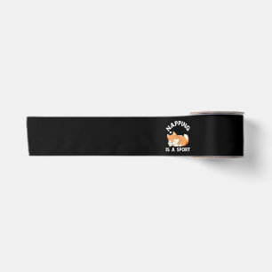 Funny Corgi Napping Is a Sport Dog Lover Satin Ribbon