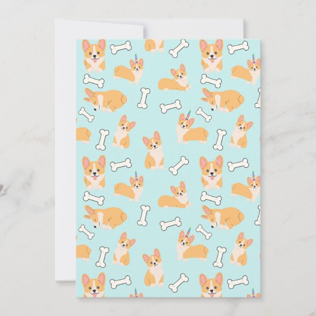 Funny Corgi Patten Invitation (Front)